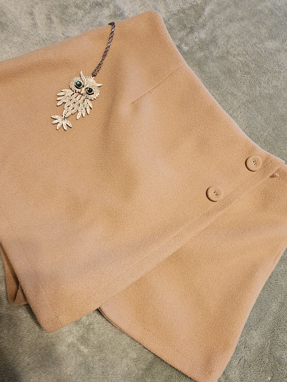 Forever 21 Tan Button-Front Mini Skirt